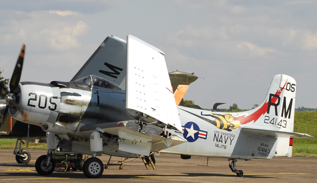 AD-4N Skyraider, Registration F-AZDP, 24143, of the USS Saratoa, seen here in Luxeui, France